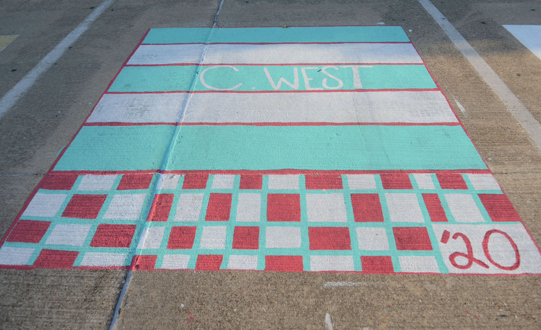A&M Consolidated HS painted parking spots